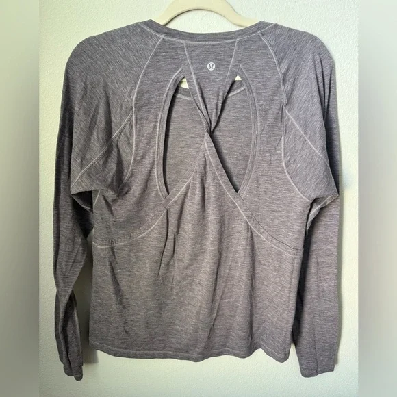Lululemon Athletica Stop Drop & Squat Long Sleeve Top Heathered Black Currant - Picture 6 of 8